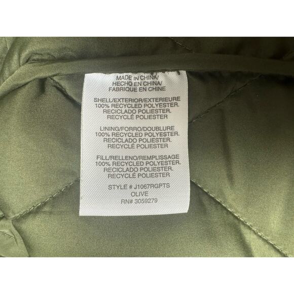 Womens L Sherpa Trim Jacket Cinched Waist Quilted Hunter Green Thread & Supply - Picture 3 of 6